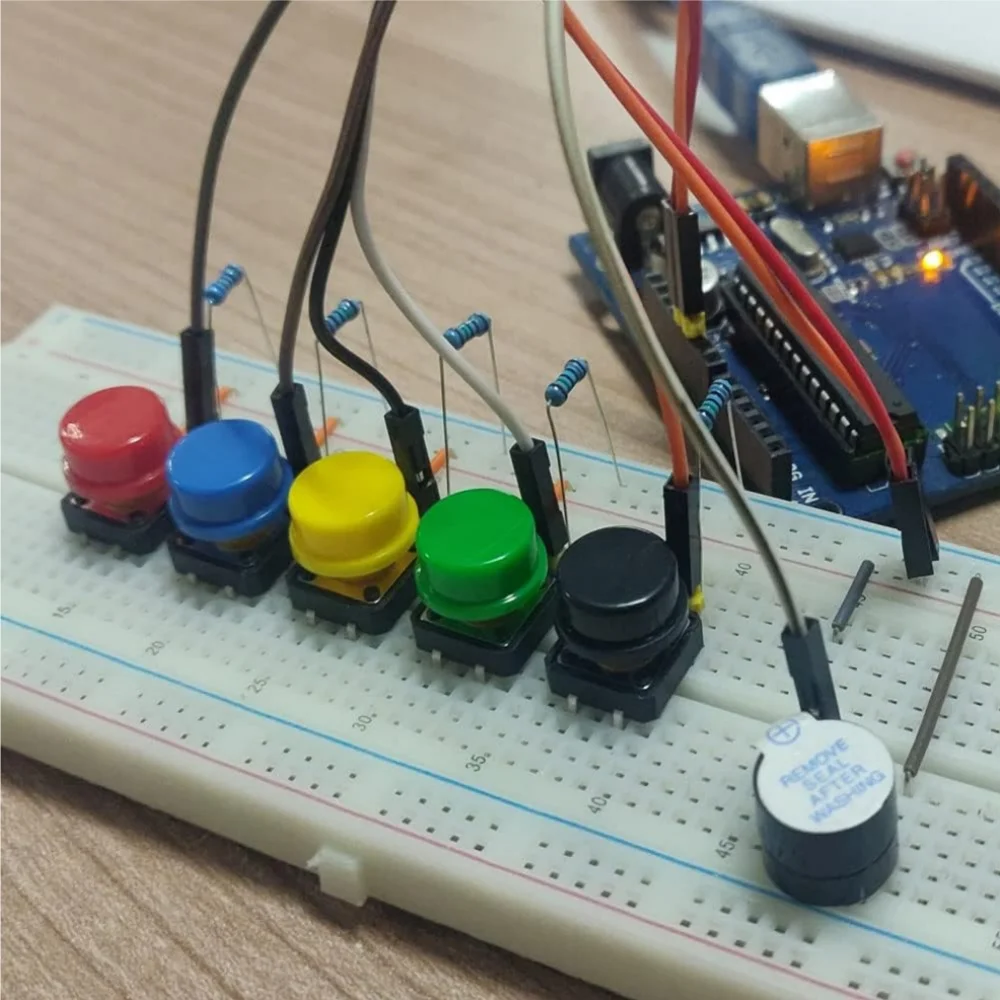 25PCS Tactile Push Button Switch Momentary 12x12x7.3MM Micro Switch Button + 25PCS Tact Cap(5 Colors) for Arduino Switch