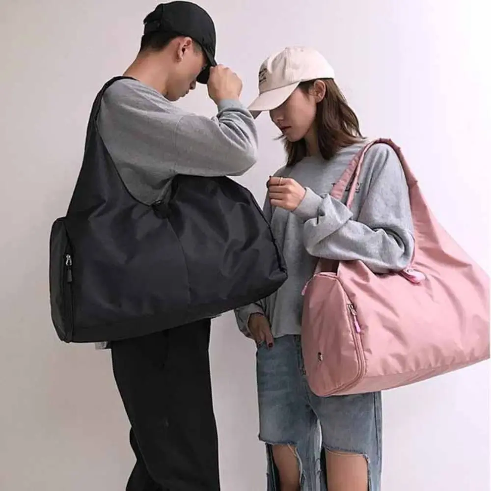 Casual Underarm Bag Yoga Mat Bag Korean Style Solid Color Sports Shoulder Bag Luggage Bag Nylon Gym Fitness Bag Office Worker