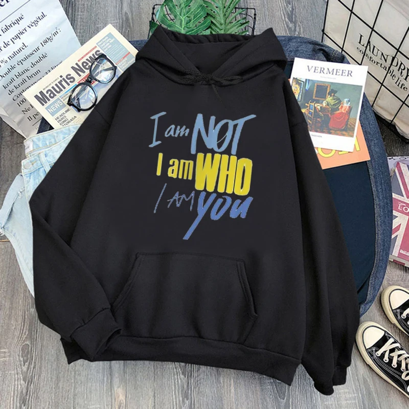 I Am Not Graphic Sweatshirt Korea Stray Kids Hoodies Women Cartoon Harajuku Gothic Girls Kpop Streetwear Women\'s Clothes