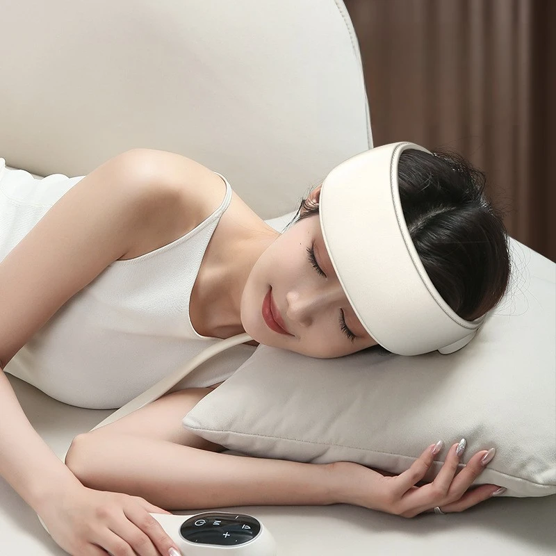 Rechargeable Massage Cap with Eye Heat Therapy, Head Relaxer for Deep Sleep & Stress Relief, Simulated Massage Durable Design
