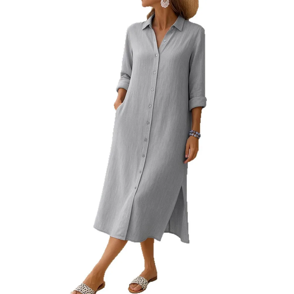 Women's Long Dresses Spring Autumn Women's Shirt Dress Baju Perempuan 가을원피스 Long Sleeve Dresses Vestido Elegante Mujer