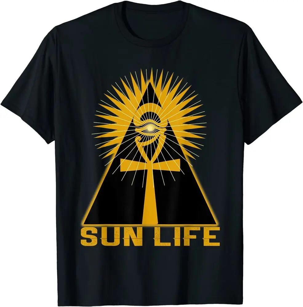 ANCIENT EGYPTIAN KEMETIC ANKH PYRAMID SUN LIFE T-Shirt Size S-5XLHigh Quality 100%Cotton Short Sleeve