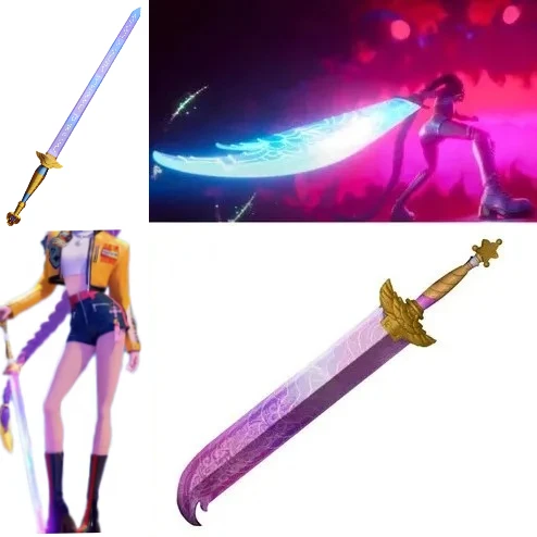 

Охотник на демонов KPop Rumi, длинный меч для косплея, аксессуары для костюма Kawaii, длинный нож, фиолетовый меч, реквизит для ролевых игр на Хэллоуин, подарок