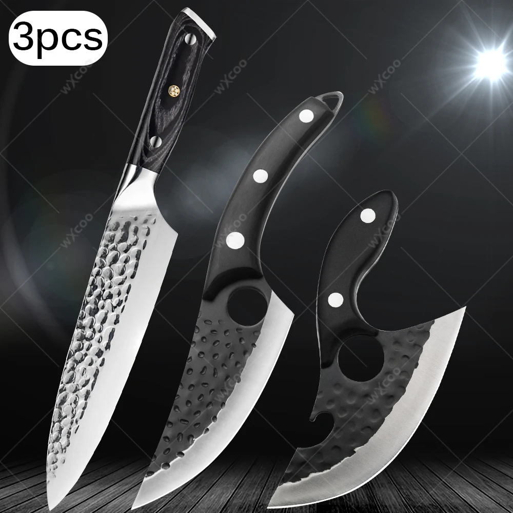 

WXCOO Professional Kitchen Chef Knives Stainless Steel Kitchen Meat Cleaver Butcher's Boning Knife Cooking Knife Kitchen Tools