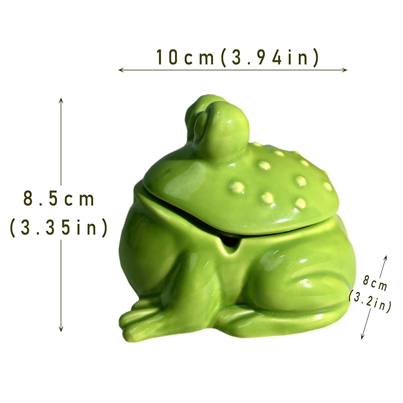 Keramik Katak Hijau Asbak Teh Hewan Peliharaan Aksesori Meja Desktop Dekorasi Interior Patung Katak Patung Katak Ornamen Dekorasi Rumah
