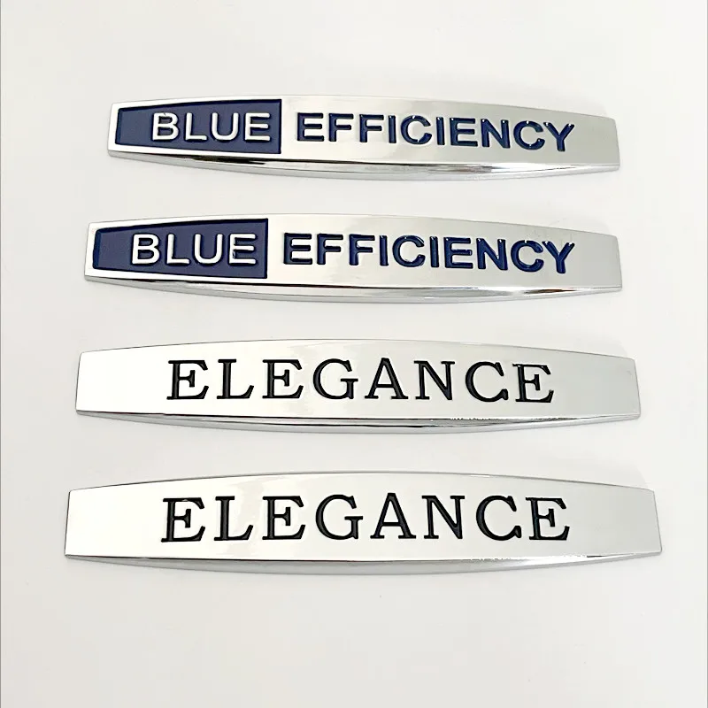 1Pair 3D Metal Car Front Side Fender Emblem Badge Decal Accessories For Blue Efficiency Mercedes W204 C200 E200 Elegance Sticker
