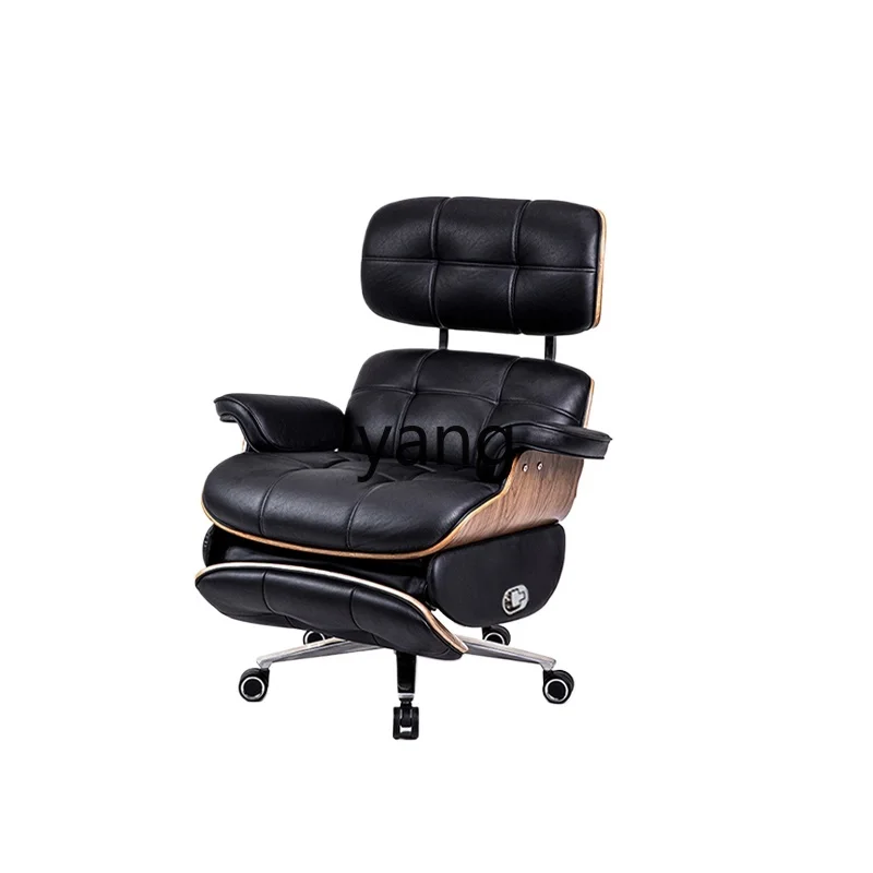 

Yjq Genuine Leather Home Computer Electric Reclining Office Chair Comfortable Long-Sitting Boss Recliner