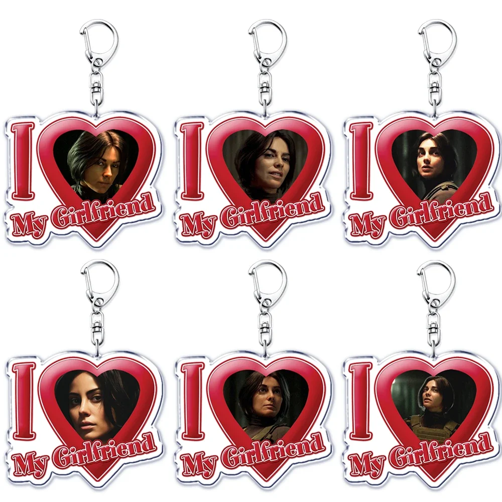 Popular I Love My Girlfriend Valeria Garza Key Chain Keychains Ring for Bag Pendant Keyring Jewelry Friends Fans Gifts