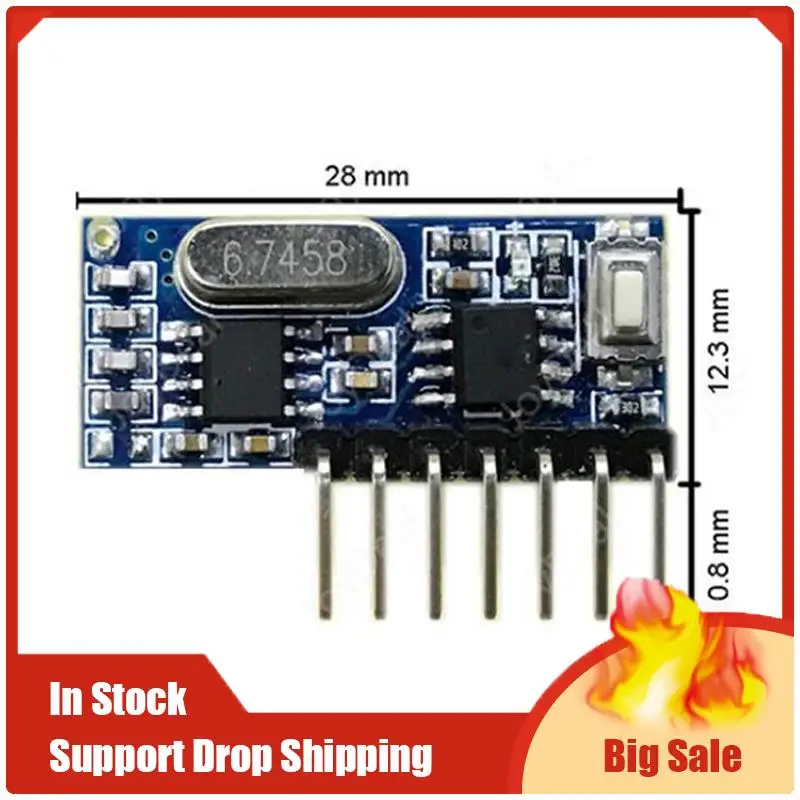 Top ข้อเสนอ 10PCS 433 Mhz ตัวรับสัญญาณ RF รหัสการเรียนรู้ถอดรหัสโมดูล 433 Mhz ไร้สาย 4 ช่องสําหรับรีโมทคอนโทรลการเข้ารหัส