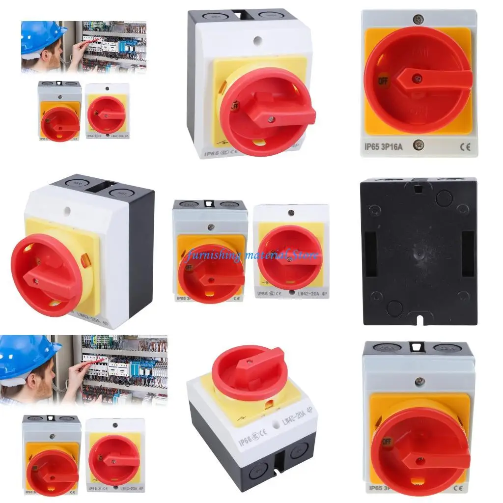

Y5GD Weatherproof Switches Water & Dust Resistan Main Switches 4-Pin Rotary Switches with Plastic Housing