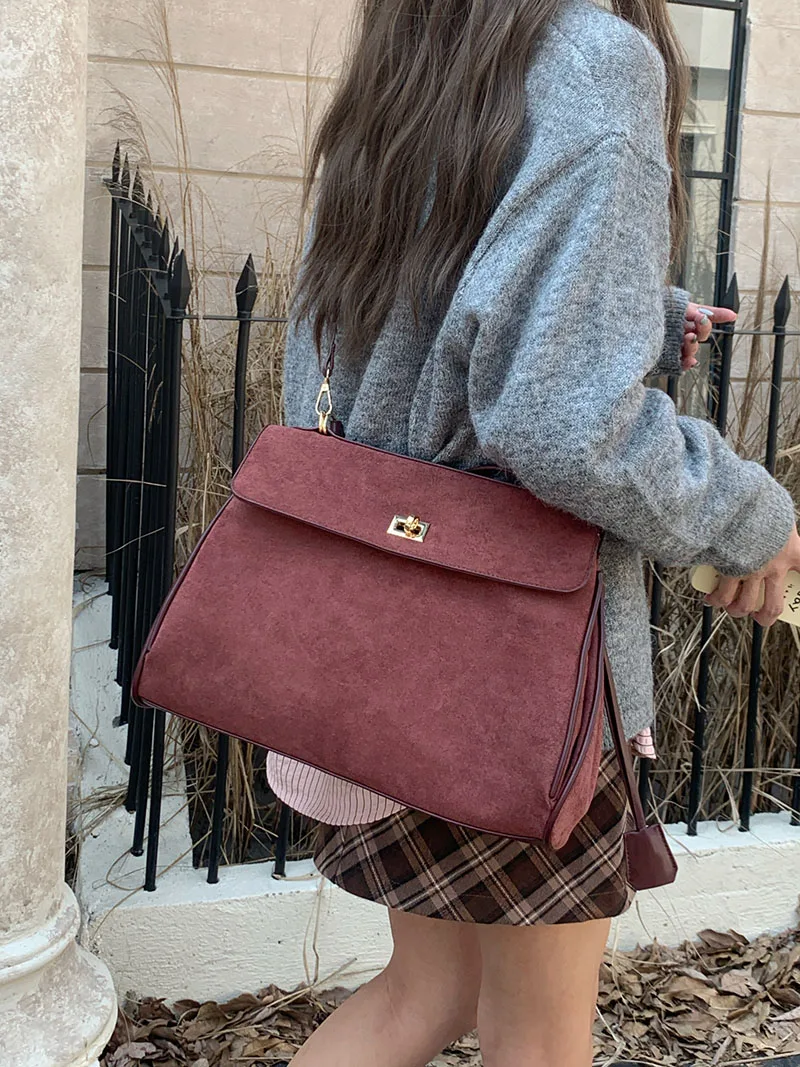 Bolsa feminina de camurça falsa, grande capacidade, inverno, viajante, ombro, mensageiro, grande, totes, viagem, axila