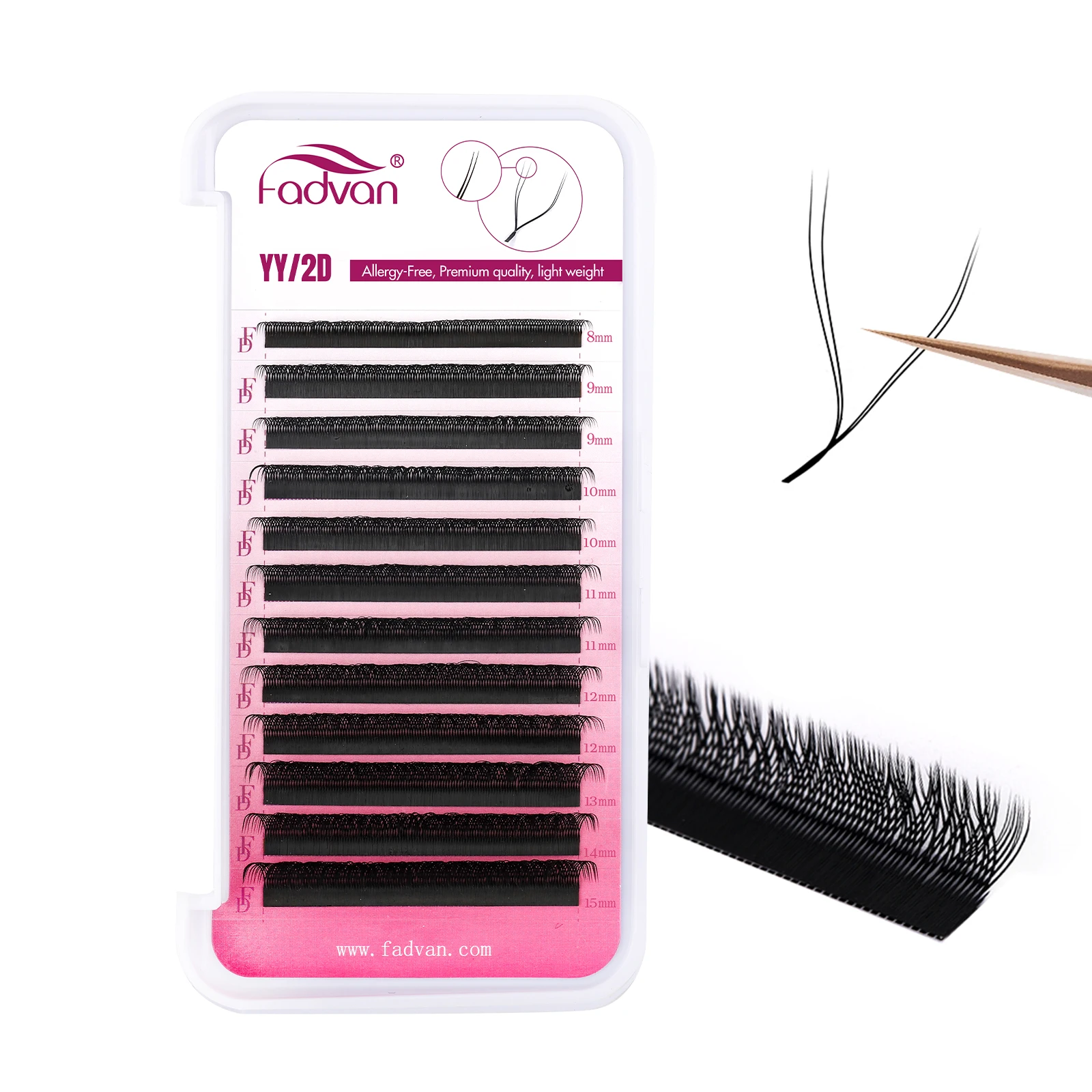 Eyelash Extension Yelix - Fadvan 2D/3D YY Şekli 0.07mm C/D