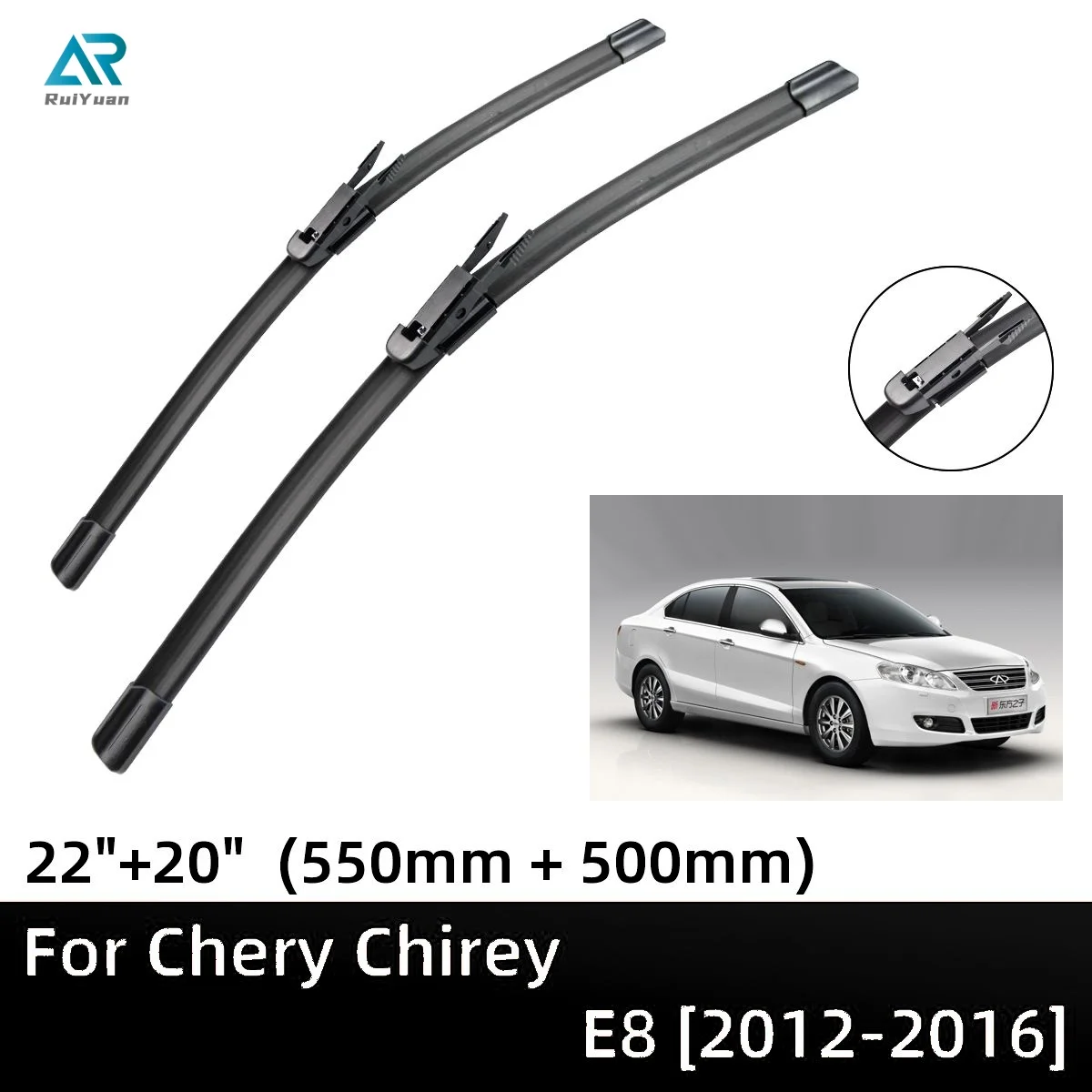 

For Chery Chirey E8 Eastar B16 Oriental Sun 2012-2016 22"+20" Front Windshield Wiper Blades Brushes Cutter Accessories 2015 2016