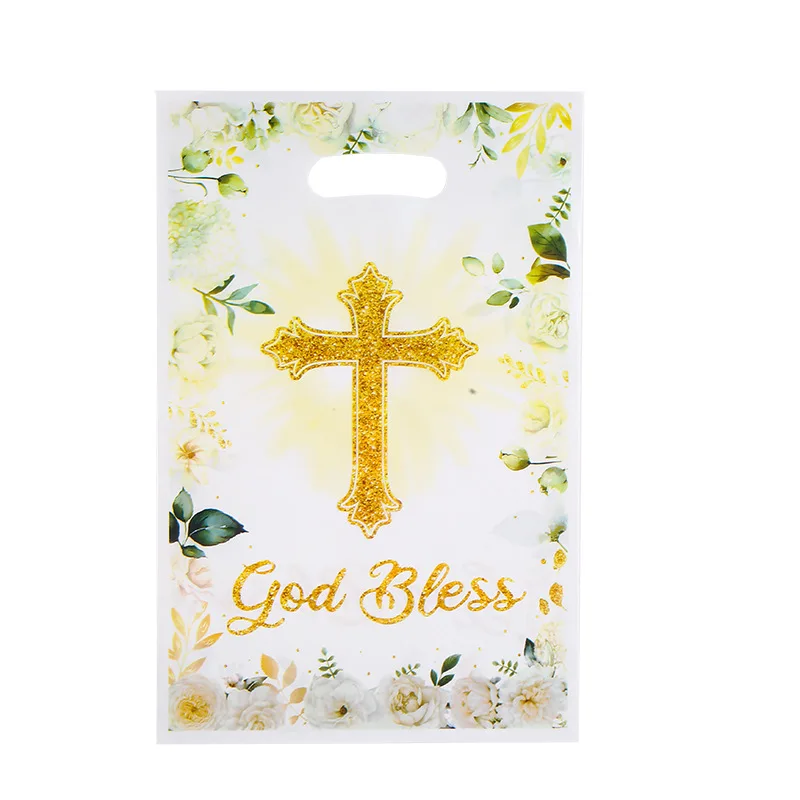 50pcs Cross Candy Boxes Angel Gift Bag For Baby Shower Baptism Birthday First Communion Christening Party Favor Bag