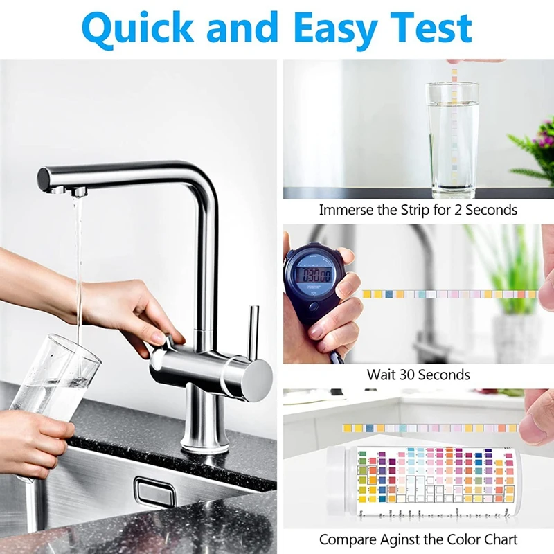 16 In 1 Drinking Water Test Kit, Water Testing Kits For Drinking Water 100 PCS Water Quality Test Strips,Free Chlorine