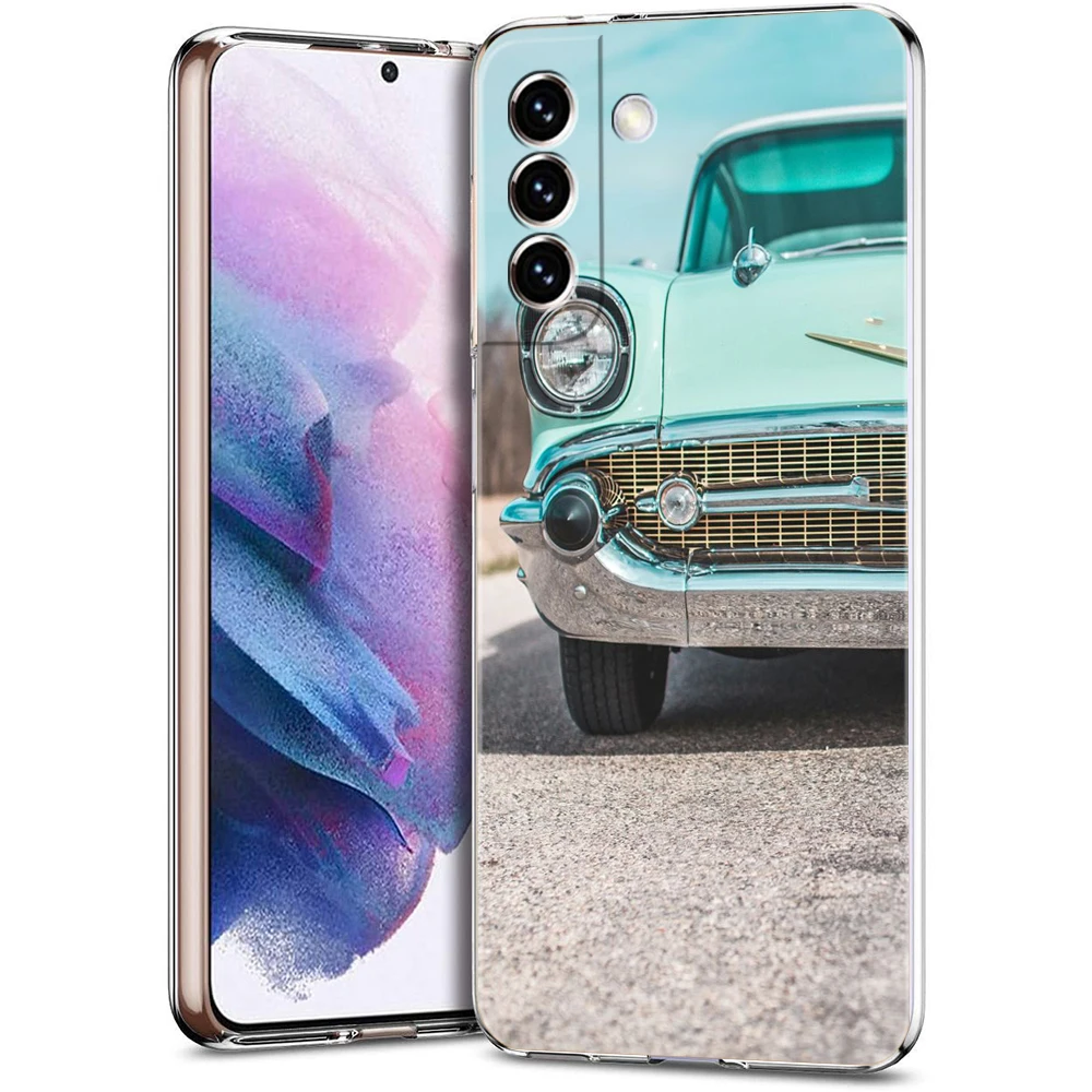 Casing ponsel mobil Retro antik klasik, untuk Samsung Galaxy S24 Ultra S23 FE S22 S20 S21 5G S10 S9 Plus S10E S8 penutup bening lembut