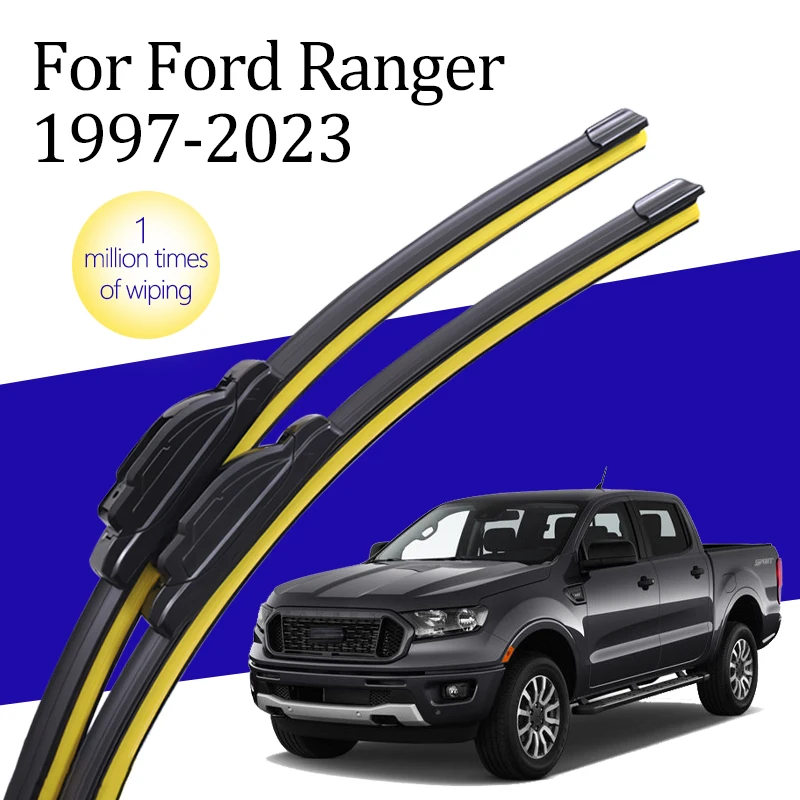 

Wiper Blade J/U Hook Type New Natural Rubber Black HD Silent Car Front Windshield Wiper Blade for Ford Ranger 1997-2023