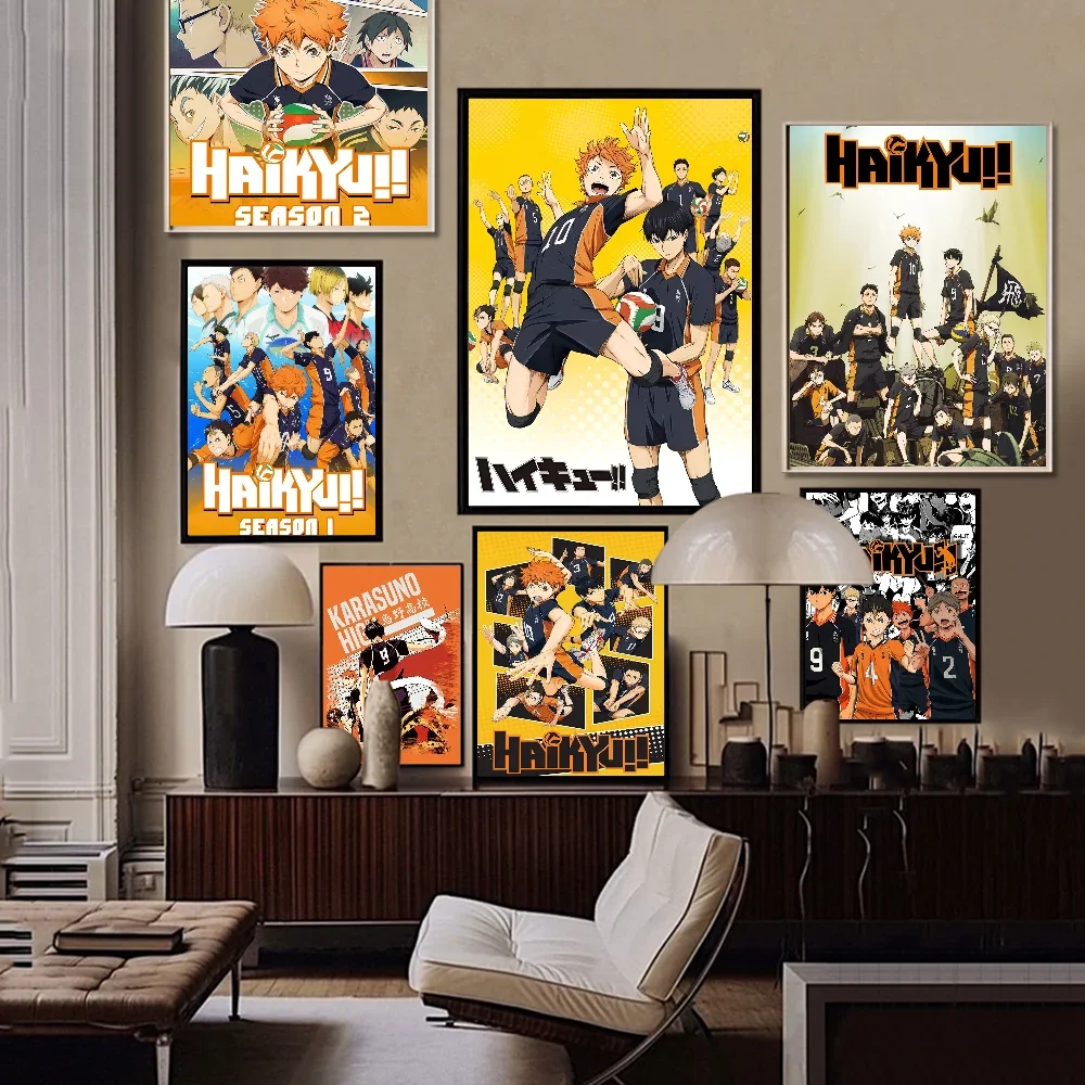 

Japanese Manga H-Haikyu Classic Anime Poster Waterproof Paper Sticker Coffee House Bar Room Wall Decor