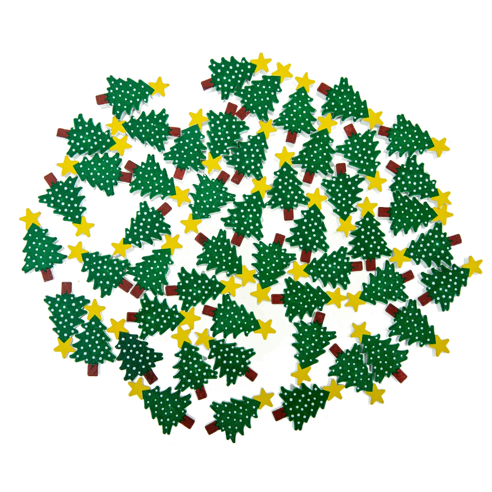 

50 Pcs Christmas Tree Shaped Wooden Beads for DIY Craft Decor Garland Making Jewelry Bright Colors Xmas Party ornaments