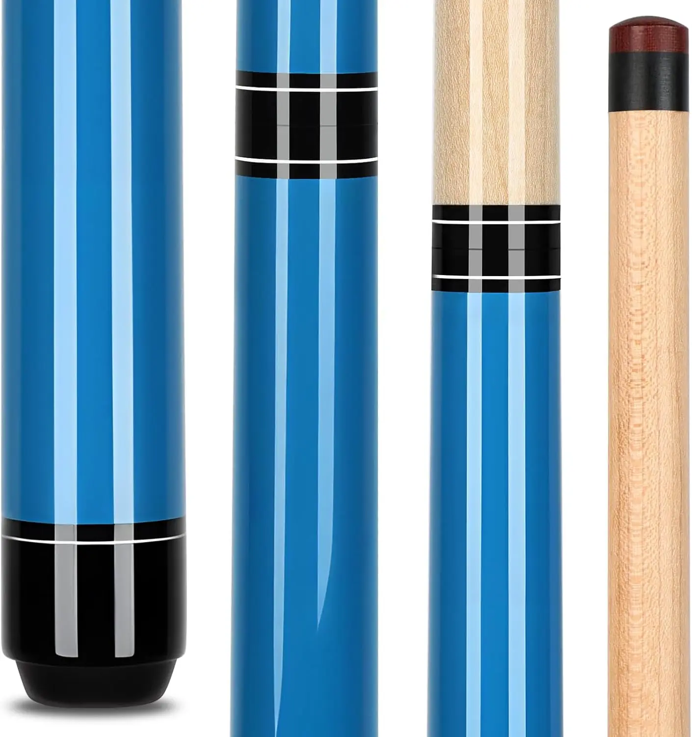 

3-Piece Jump Break Cue Stick 14mm Tip 57in Heavy Weight for Pool