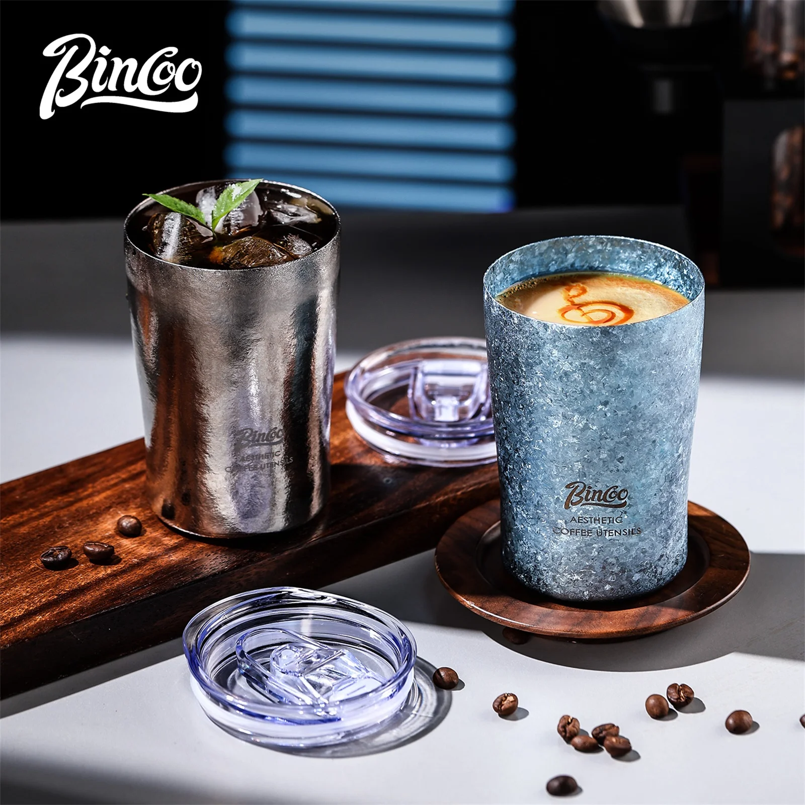 Bincoo Titanium Cup - Vacuum Insulated Coffee Tumbler for Men & Women, Portable Travel Mug, Lightweight Pure Titanium Water Bott