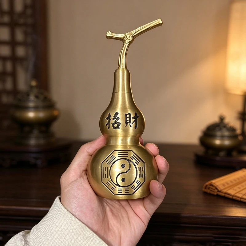 New Gourd Craft Shui Feng Decor Statue Chinese Ornament Wealth Figurine Hu Lu Fengshui Desktop Lucky Sculpture