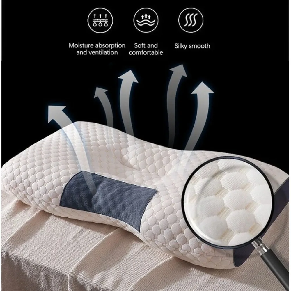 Soybean Fiber Spa Massage Pillow Cervical Support Washable Pillow Core Sleep Protect Non-Collapse Neck Pillow Hotel Home