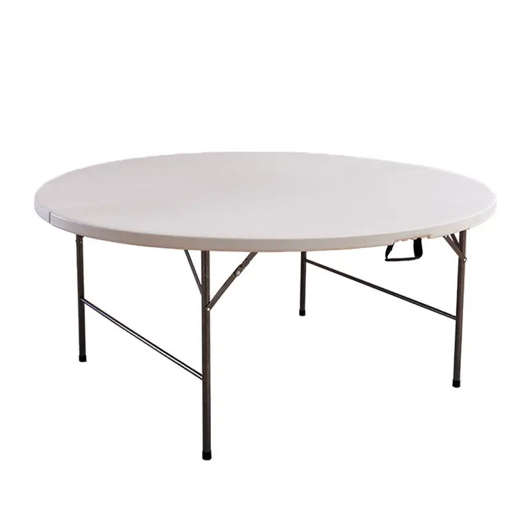 4ft  Cheap Outdoor picnic folding table With Metal Folding Legs portable Plastic round Folding Table And Chair for event