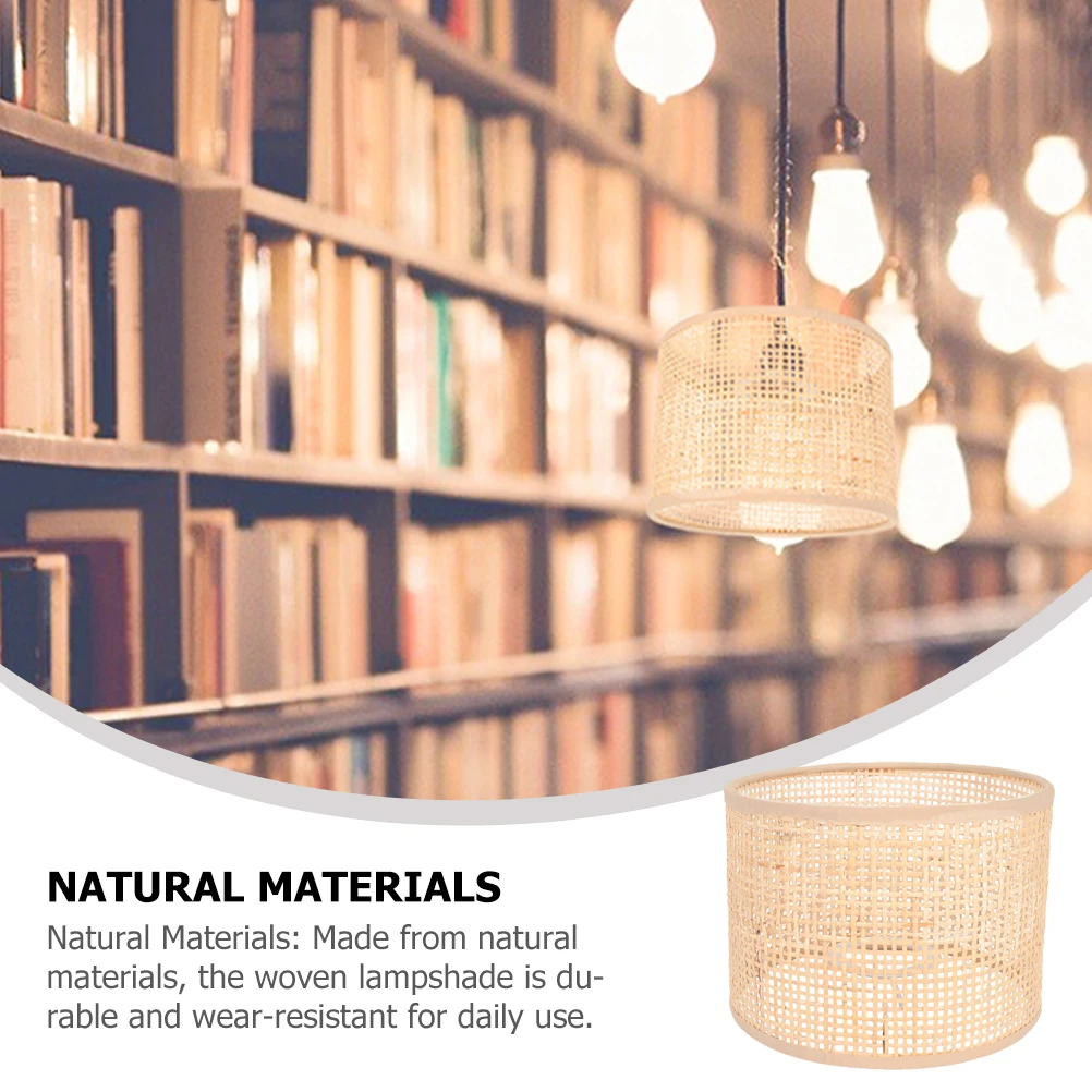 

2 Pcs Rattan Lampshade Pendant Table Chandelier to Weave Homemade Bamboo Hand-woven Light Cover