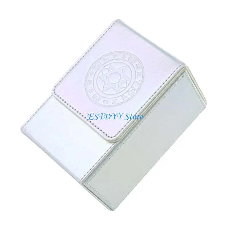 G6DE Large Capacity Ending Divination Card Storage Box Planner PU Permanent Thin