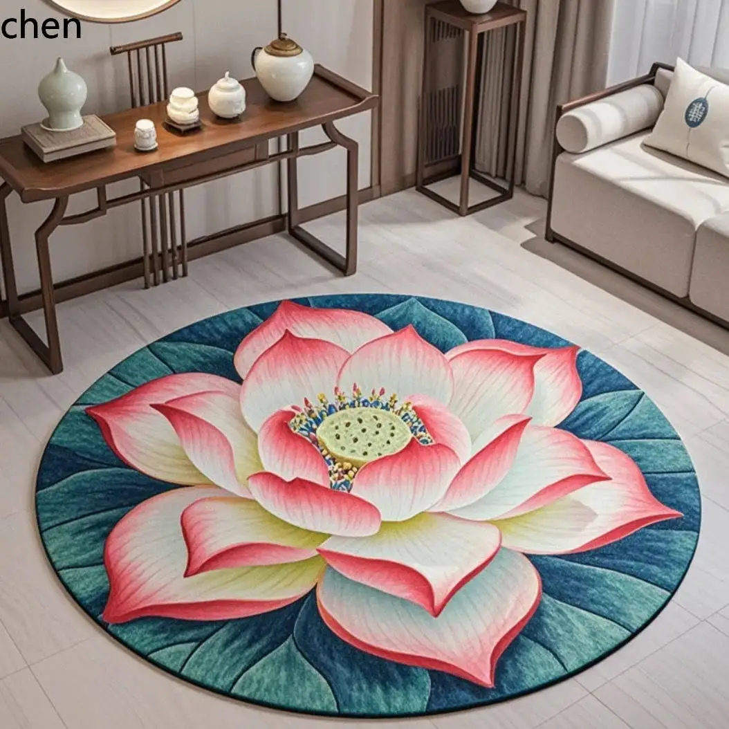Picture 4: Cz lotus meditation mat - perfect for home living rooms, zen roomslotus floor mats, buddhist temples, and temple carpets