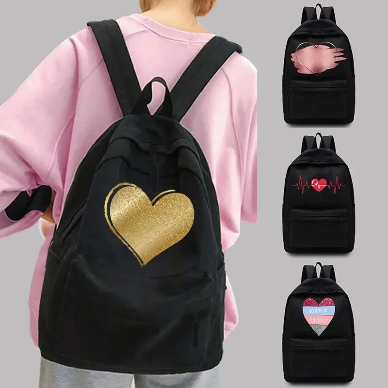 

Unisex Backpack College Bag Love Series Teen Student Schoolbag Female Backpack Backpack Laptop Commuter Sports Backpacks