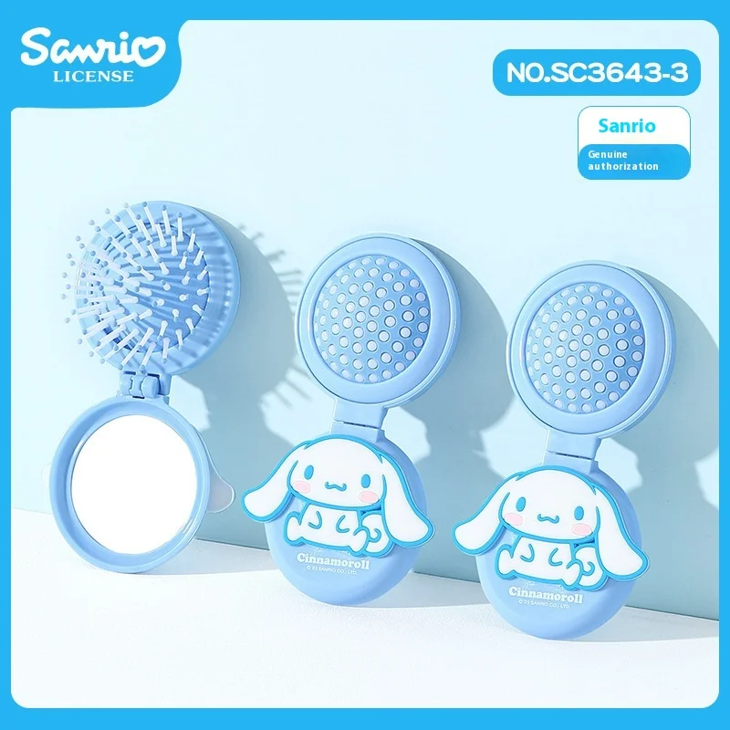 Sanrio Hello Kitty Air Cushion Comb Kuromi Action Figure Toys Folding Portable Soft and Comfortable Massage Comb Girl Gift