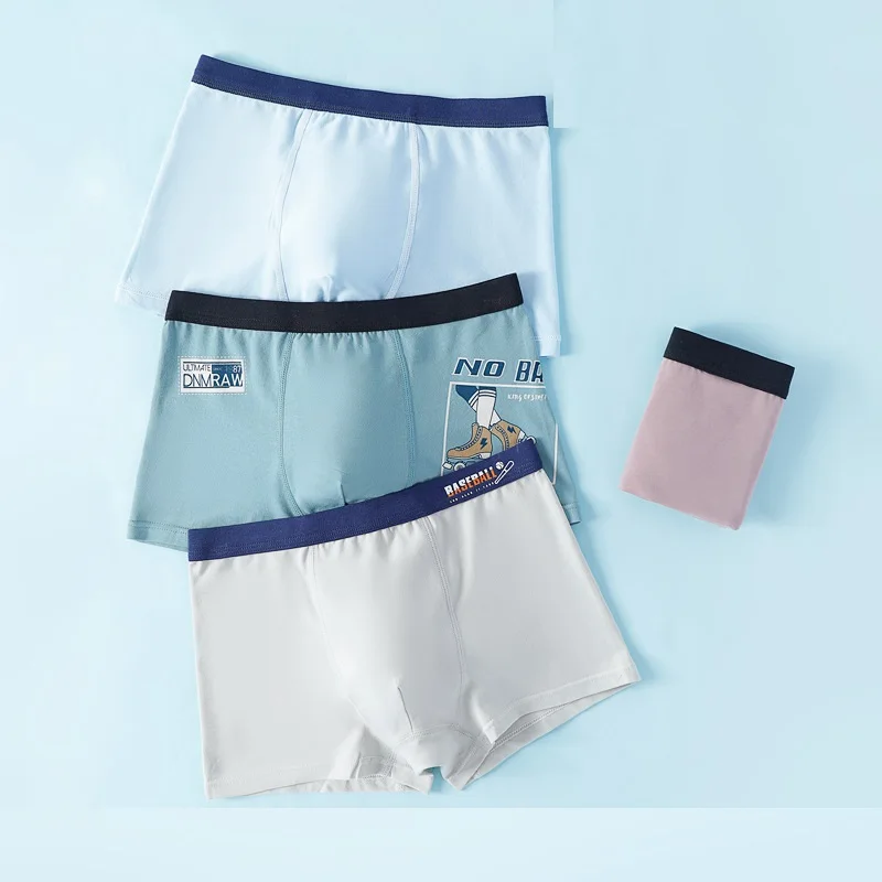 New young boys Underwear Fashion 4pc cotton character boy briefs children panties short boxer teenagers students
