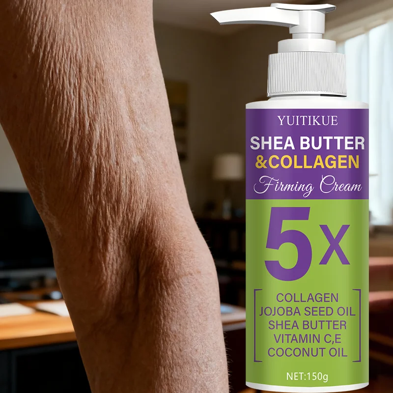 YUITIKUE Sheabutter- und Kollagenstraffungscreme 5X mit Kollagen, Jojoba-Samenöl, Sheabutter, Vitamine C & E, Kokosnussöl