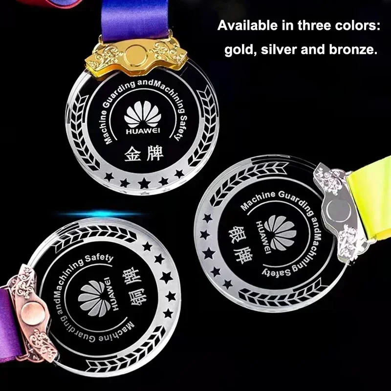 70mm Crystal Glass Medals Gold Silver Copper Medal Sport Souvenirs Honor 1pc Free Customized Color Printed or Engraved Logo Name