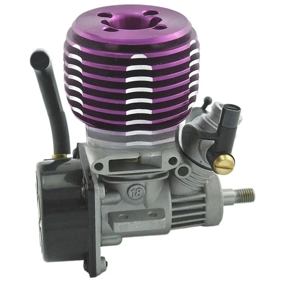 18 Level Methanol Engine 1/10 Scale Short Shaft Side Exhaust Engine Remote Control Off Road Vehicle Metal Engine Model