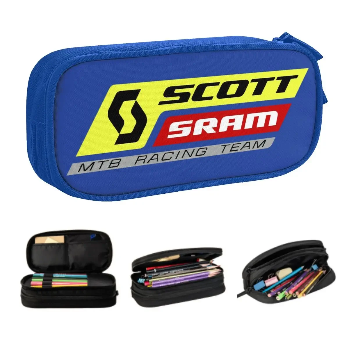 Custom Luxury Bike Scotts Bicycle Cute Pencil Cases Girls Boys Big Capacity Pencil Box Students Stationery