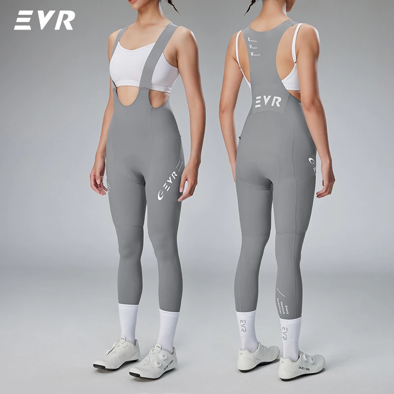 EVR Bib-fietsbroek Dunne buitensportbroek voor dames Slanke broek met dubbele pijl en kussen Outdoor Road Cycling-fietsbroek