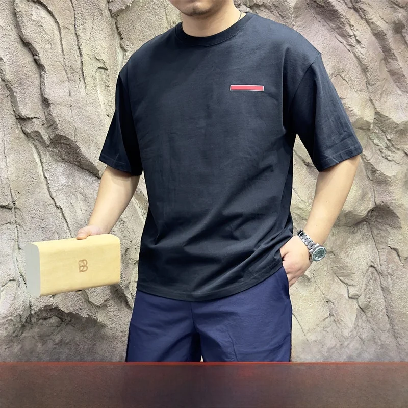 

High-End Wooden Box Paaging Pure Cotton Summer Classic Casual ort Sve T-irt ex 240g Stand Fit round Ne Basi...