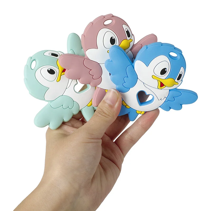 TYRY.HU 1pcs Baby Animal Silicone Rodent Bird Bear Giraffe Cartoon Baby Accessories Beads For Baby Chew DIY Necklace BPA Free