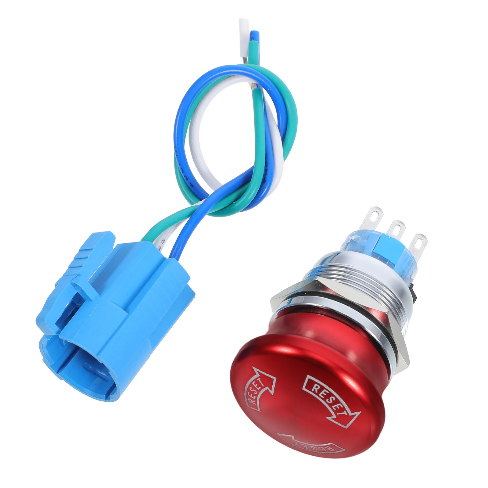 

1Set Metal Emergency Stop Latching Button Switch 22mm Stainless Steel Industrial Safety Emergency Shutdown Connector