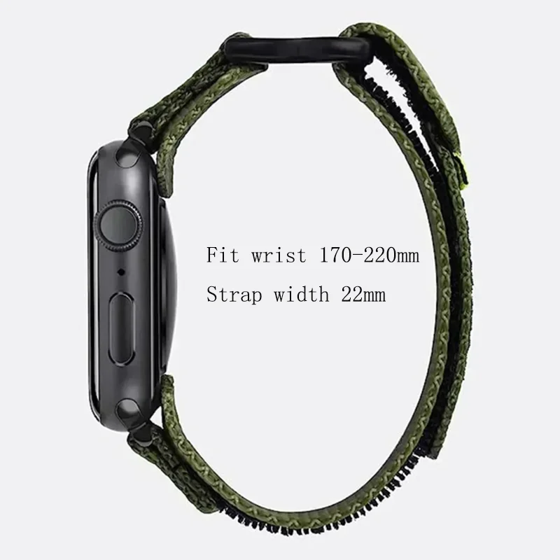 Trail Sport Nylon Loop Strap para Apple Watch, pulseira de pulso ao ar livre, iWatch 9, 8, 7, Ultra SE 6, 40mm, 44mm, 42mm, 44mm, 42mm, 49 milímetros