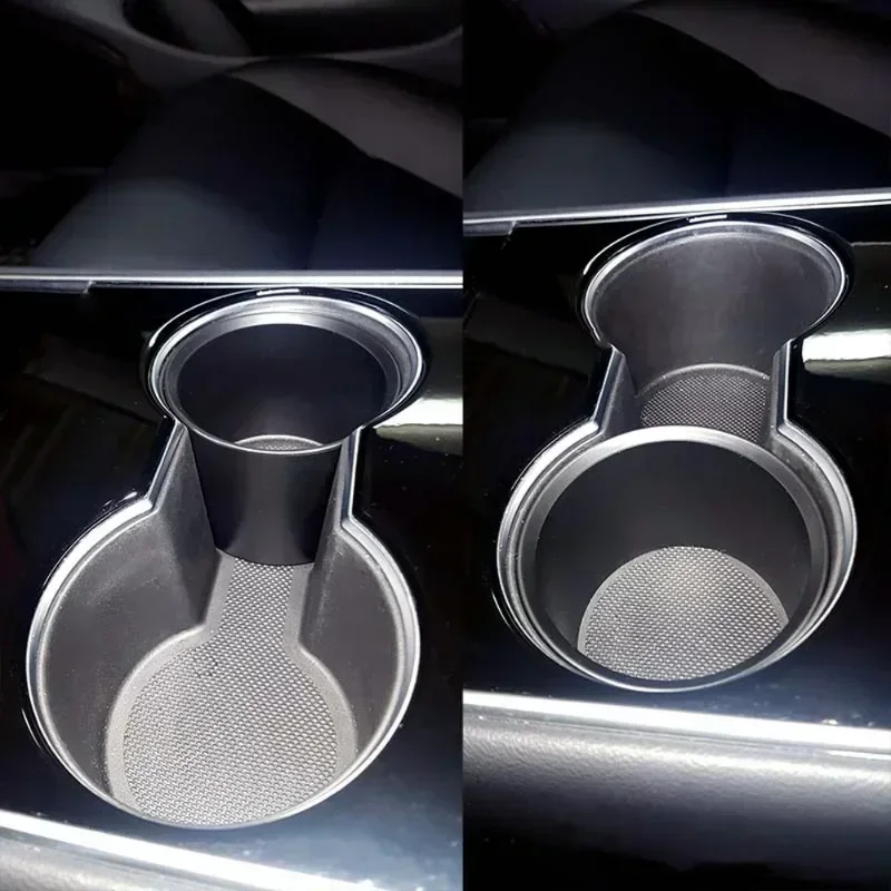 For Tesla Model 3 Y Water Cup Holder Adapter Center Console Cup Holder Limiter ABS Anti-bump Anti-sprinkling Car Accessories