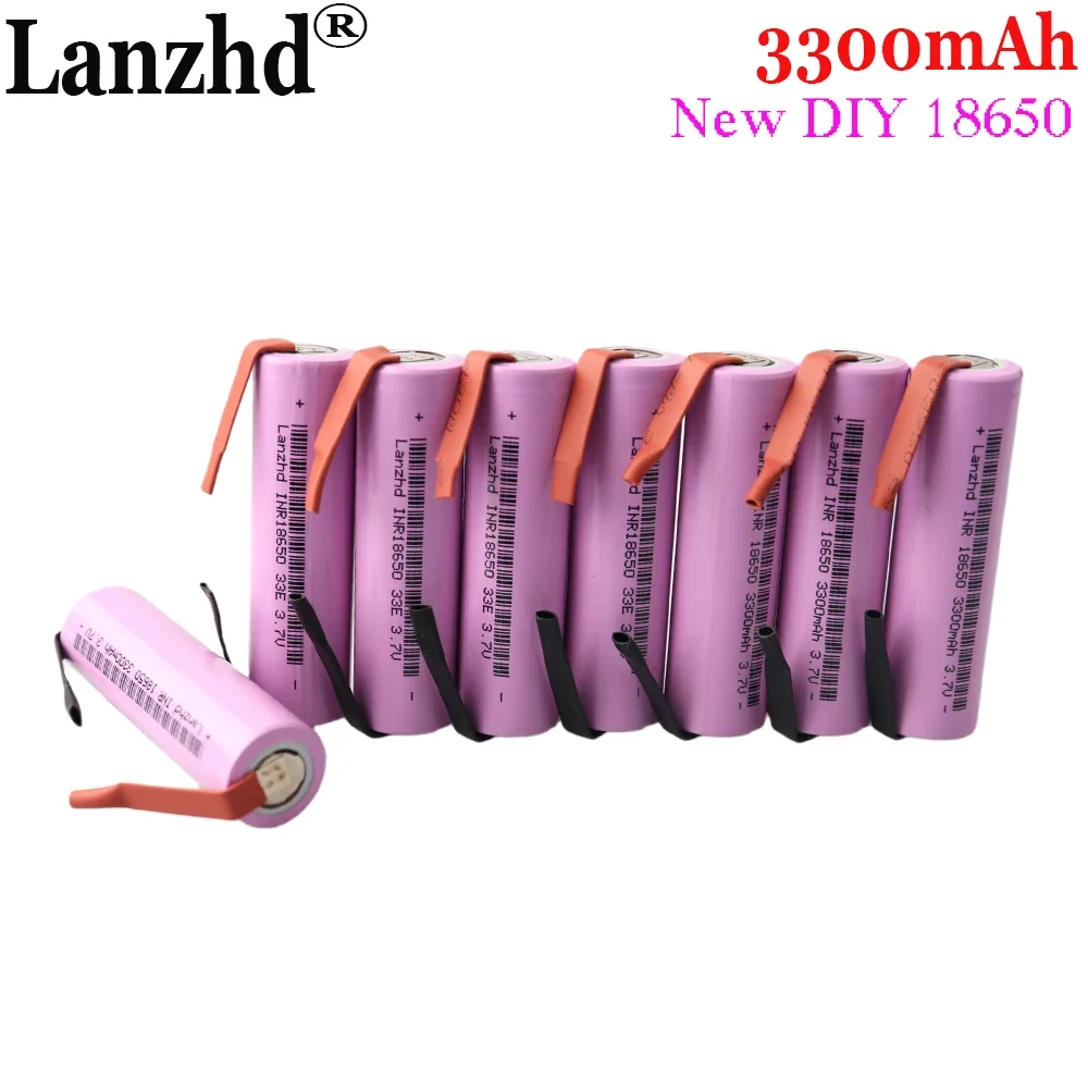 12pcs 2024 NEW 3.7V Battery 18650 Lithium Li Ion 3300mAh 17A Batteries For DIY Nickel 48V Scooter Battery pack welding