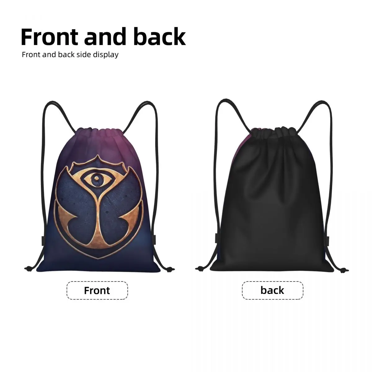 Custom Tomorrowlands Drawstring Bags for Shopping Yoga Backpacks Men Belgian Electronic Dance Music Festival Sports Gym Sackpack