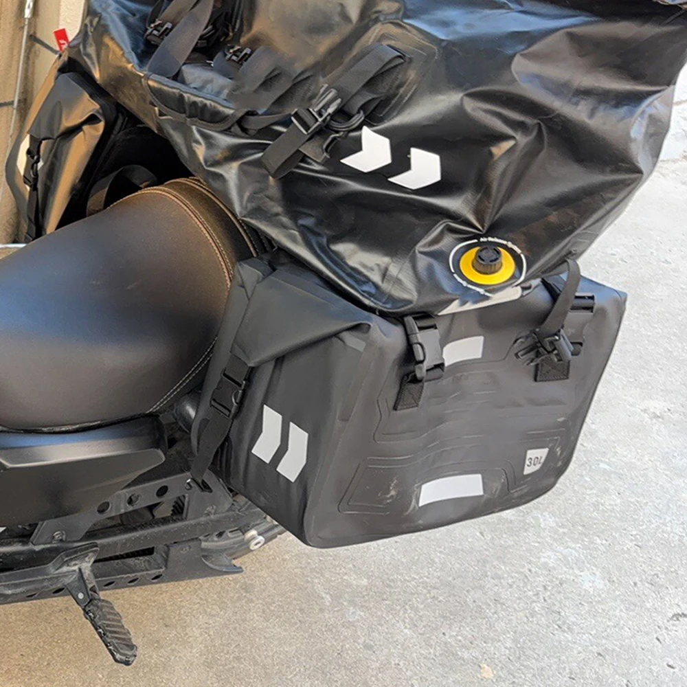 For Harley Chopper Bobber Cruiser Softail Dyna FXBB Custom Accessories Saddle Bag Pannier Luggage Storage Bag Waterproof Bag 60L