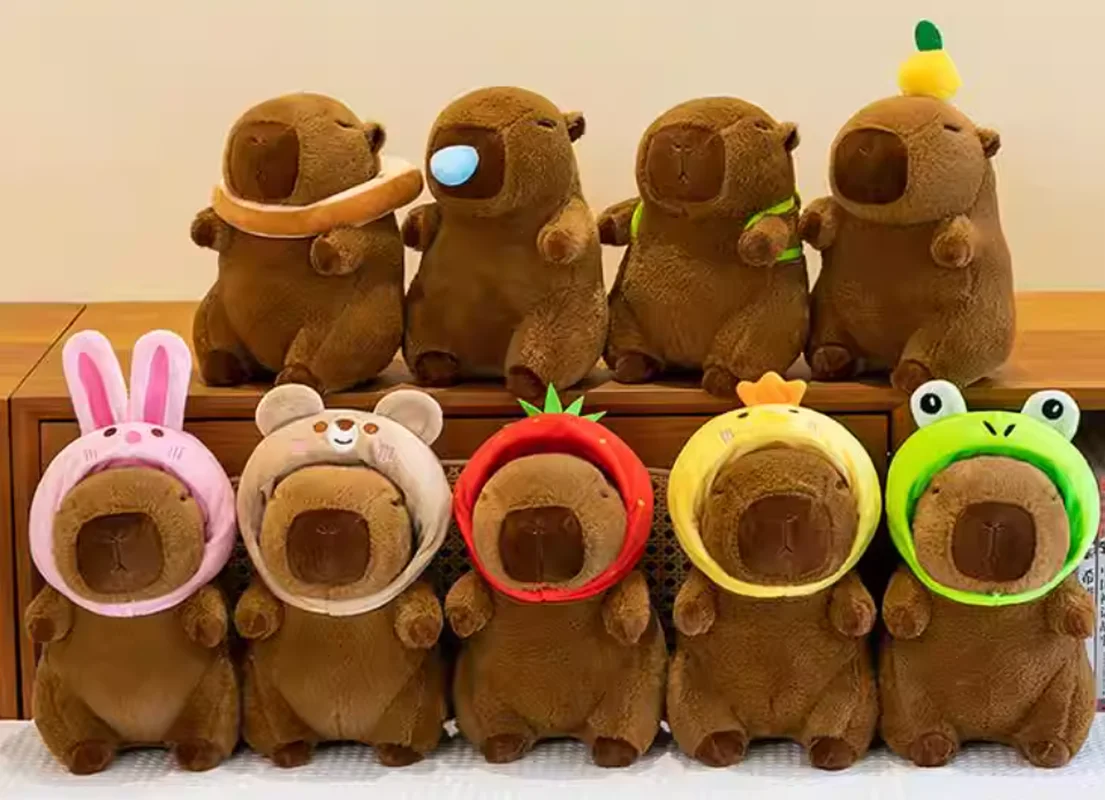 

8 Inch Capybara Plush Toy Adorable Stuffed Doll With Strawberry Rabbit Bear Onion Outfits Surprise Gift For Girls Anime Lovers