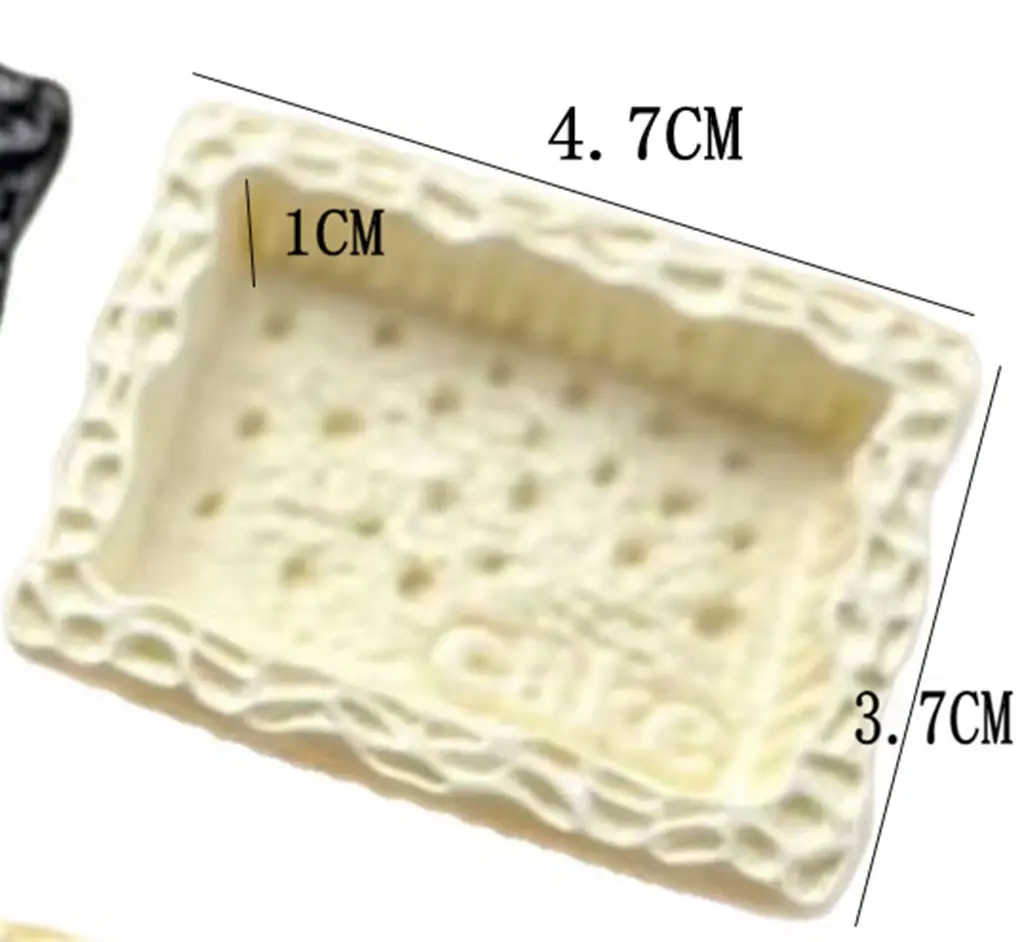 1:6 Dollhouse Mini Square Cake Tray Plate Model BJD OB11 Doll Simulation Food Dish DIY Micro Landscape Kitchen Diorama