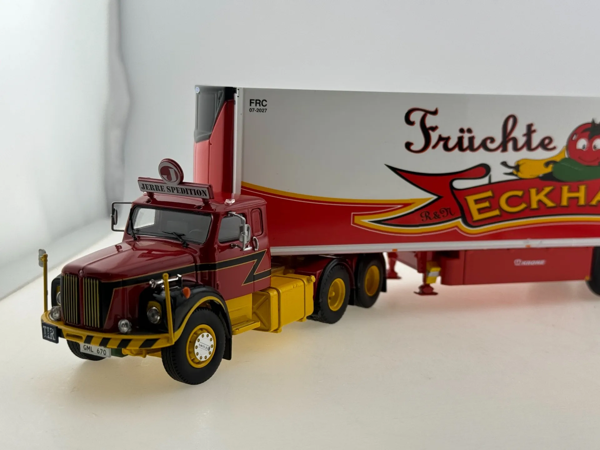 Tekno – camion conteneur moulé sous pression, échelle 1/50, modèle de voiture en résine, jouet à collectionner, cadeau, affichage Souvenir, ornement